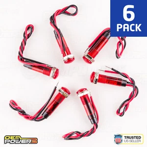 6 X RadioShack 4mm Gruppo Supporto LED Rosso con Resistenza #276-0270 BULK PACK NUOVO - Foto 1 di 5