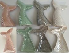 Ceramic Iridescent Mermaid Tail Décor, Select: Color & Pedestal or Tray