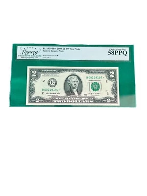 2009 $2 FRN, NEW YORK STAR NOTE, FR#1939-B*,LEGACY CHOICE ABOUT NEW 58PPQ - Image 1 of 3