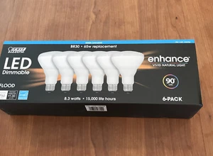 LED Light Bulb Bulbs Dimmable Feit Electric BR30 65W 6 Pack - Picture 1 of 12