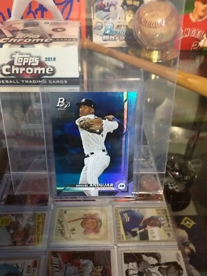 2019 Bowman Platinum MIGUEL ANDUJAR /150 BLUE Parallel Yankees - Image 1 of 4