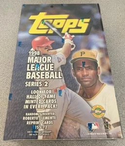 1998 TOPPS MLB BASEBALL SERIES 2 FACTORY SEALED HTA HOBBY JUMBO BOX WRAPPER TEAR - Bild 1 von 3