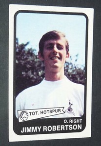 1968-1969 FOOTBALL CARD YELLOW #5 JIMMY ROBERTSON TOTTENHAM HOTSPUR SPURS