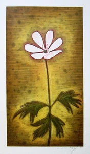 JACQUES J. J. RIGAL signiert 1967 Original Farbradierung - "L'Anemone Sylvie" - Bild 1 von 3