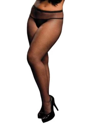 Classic Fishnet Tights Opaque Pantyhose Black Seven Til Midnight - Queen Size - Image 1 of 3
