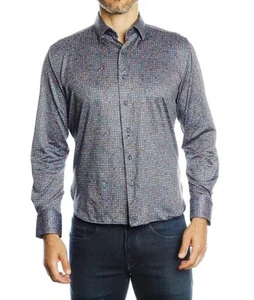 Luchiano Visconti Black Mutli color Button Down Shirt Multi Color MEDIUM - Picture 1 of 1