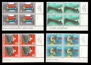 SWITZERLAND Helvetia 1957 Sc 359-362 MNH Complete Set of Plate Blocks CV$16+ - Picture 1 of 1
