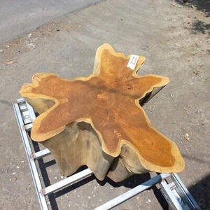 FREE SHIPPING - 37" Solid Teak Wood Star Coffee Table, One-of-a-kind - Picture 1 of 4