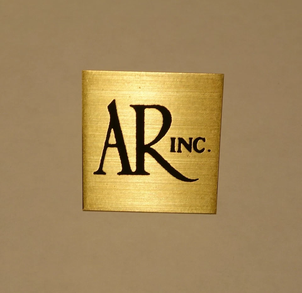 Acoustic Research AR проигрыватель латунный значок _ точный Repro ярлык табличка лучший - Изображение 1 из 1