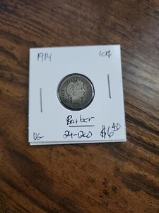 1914 Barber Dime, AG, .900 Silver - Picture 1 of 2