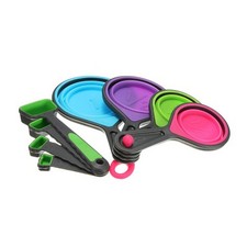 Healthy Silicone Measuring Cups Spoon Kitchen Tool Collapsible Baking Cook ha