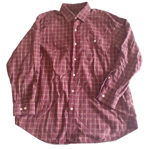 ORVIS Men's Red Gold & Blue 'Country Twill' Long Sleeve Check Shirt Size XL - Picture 1 of 9
