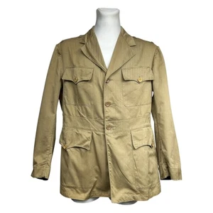 Cramerton Army Cloth Beige Military Jacket Litehouse Cotton Overcoat Men Size 44 - Picture 1 of 10