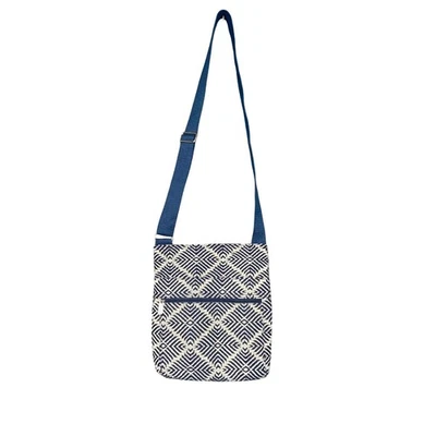 Bolso Bandolera Thirty-One Diamante Tejido Azul Hombro Bolsillos con Cremallera Organizador Foto 1 de 4