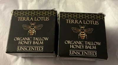 PACK 2 - Bálsamo de sebo orgánico Terra Lotus con miel cruda 2 oz EA - sin perfume Foto 1 de 3