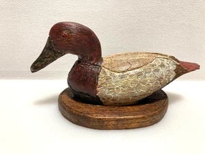 4,5" Leinwandbild Ente handgeschnitzt 2004 Florida Künstler signiert D.P. (Dave Peterson) - Bild 1 von 8