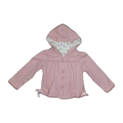 Savannah Baby Girl Pink 100%Cotton Long Sleeves Hoodie Crochet & Bow Details 18M - Image 1 of 4