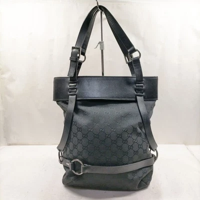 NO TARIFF Gucci Tote Bag Black Canvas 2336084 - Image 1 of 4