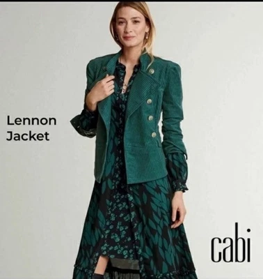 Chaqueta Lennon XL Cabi para mujer nueva con etiquetas en verde azulado Legión #3913 botones dorados $175 Foto 1 de 4