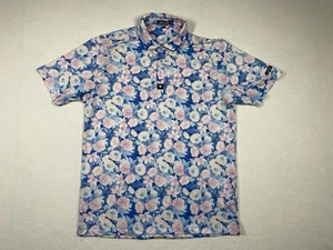 Bad Birdie Polo Shirt Men’s L Floral Golf Coachella UPF Stretch Performance - Picture 1 of 8