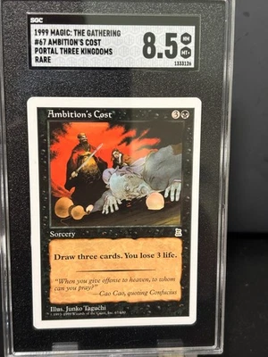 Portal Three Kingdoms Ambition's Cost rare SGC 8.5 Magic MTG P3K #67 - Image 1 of 2