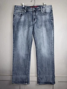 Rock & Roll Cowboy Denim Jeans Mens 38x32 Double Barrel Straight Relaxed Worn - Picture 1 of 9