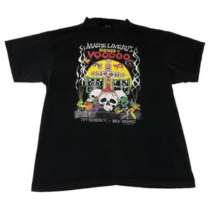 Camiseta negra vintage Marie Laveau's House of Voodoo New Orleans 1989 talla XL - Imagen 1 de 7