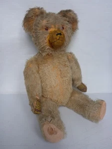 alter Teddybär Teddy 60 cm groß liegend gemessen beschädigt - Bild 1 von 19