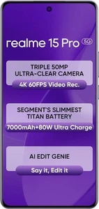 realme 15 Pro 5G (Lila 12GB RAM, 256GB) Snapdragon 7 Gen 4 Global Version. - Bild 1 von 18