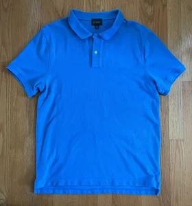 J Crew Oarsman Mens Polo Size Medium Blue Casual Short Sleeve Cotton - Picture 1 of 11