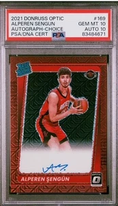 2021 DONRUSS OPTIC ALPEREN SENGUN #169 AUTO RATED ROOKIE CHOICE PRIZM PSA 10 - Picture 1 of 2