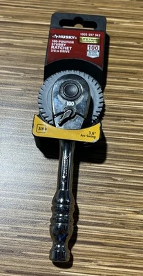 Husky Stubby Ratchet 3/8" Drive Socket Quick Release 100 Position Chrome - Image 1 of 4