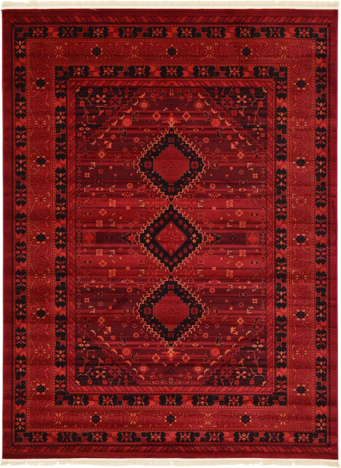 Tekke Collection Area Rug - Sheibani (9' x 12' Rectangle, Red/ Black) - Image 1 of 4