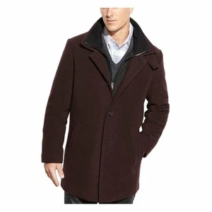 Calvin Klein Men's Coleman Top Coat with Knit Bib - Burgundy - 48R - Picture 1 of 1
