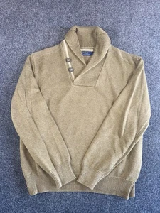 Suéter Polo Ralph Lauren Cuello Chal L Marrón Tostado Tejido Pullover 2 Botones - Imagen 1 de 6