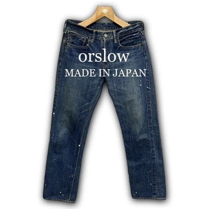 orslow Paint Splatter Low Rise Selvedge Denim Jeans Made in Japan Size 2 F/S - Picture 1 of 10