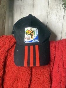 FIFA World Cup South Africa 2010 Black STRAPBK Hat Adjustable Soccer Cap Adidas - Picture 1 of 8