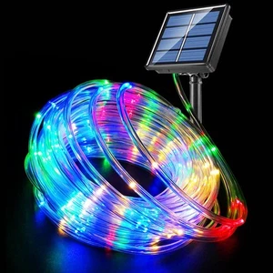 Solar Rope Lights - 40FT, 120 LEDs, 8 Modes, Multi-Color Fairy Lights for Out... - Picture 1 of 7