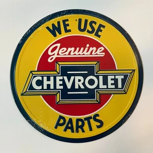 Genuine Chevrolet 12" Diameter Steel Licensed Embossed Sign Made in USA New! - Picture 1 of 2