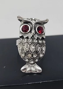 Owl Ring With Ruby Eyes - Picture 1 of 7