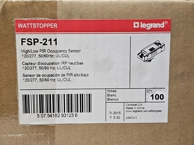 Legrand Wattstopper FSP-211 High/ Low PIR Occupancy Sensor 120 / 277