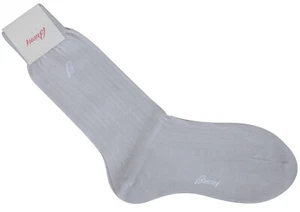 Brioni Herren Socken Wadenlang Grau 100% Baumwolle Größe EUR 43 UK 9 US 10 - Picture 1 of 3