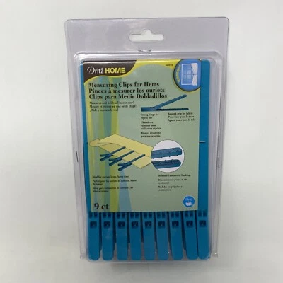 Dritz Home Measuring Clips For Hems 44079 Curtains Drapes Sewing 9 CT Blue NOS - Image 1 of 4