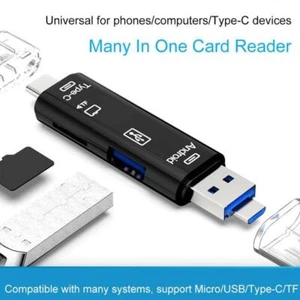 5 in-1 USB 3.0 Type C / USB / Micro USB SD TF Memory Card Reader OTG Adapter - Picture 1 of 20