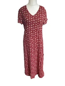 Laura Ashley Size Medium Vintage Red Floral Maxi Dress Ditsy Tea Dress - Picture 1 of 10