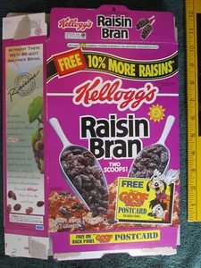 MT Kellogg's Cereal Box 1994 Raisin Bran GOOF TROOP POSTCARD Z108-19 - Picture 1 of 2