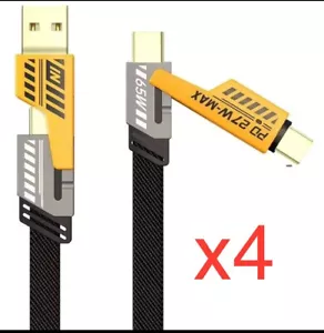 4in1 USB Type-C Cable Data Cord Fast Charging Cable For iPhone Samsung - Picture 1 of 6
