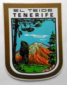 Souvenir-Aufkleber Tenerife Teneriffa El Teide Kanarische Inseln Spanien 70er - Bild 1 von 1