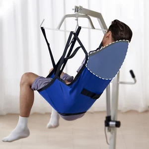 Patient Lift Sling with Head Support - Medium-Size U Shape Divided Leg Sling, 60 - Picture 1 of 10