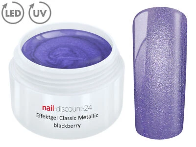 UV LED GEL METALLIC Effekt BLACKBERRY Farbgel Color FrenchGlitter Modellage Lila - Bild 1 von 3